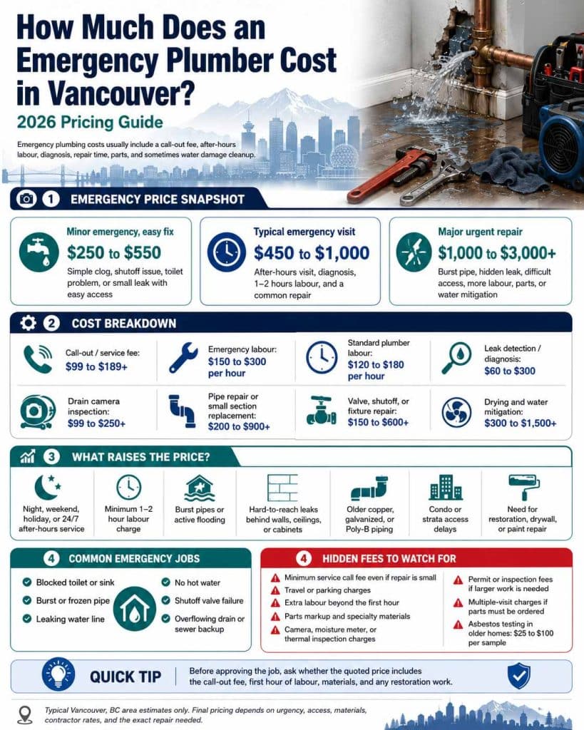 How Much Does an Emergency Plumber Cost in Vancouver (2026 Pricing Guide)