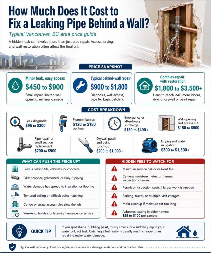 leaking pipe cost in vancouver